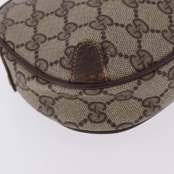 GUCCI GG Supreme Web Sherry Line Clutch Bag PVC Beige 156 02 066 Auth ti4015