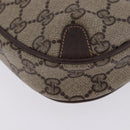 GUCCI GG Supreme Web Sherry Line Clutch Bag PVC Beige 156 02 066 Auth ti4015-16