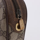 GUCCI GG Supreme Web Sherry Line Clutch Bag PVC Beige 156 02 066 Auth ti4015-8