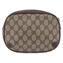 GUCCI GG Supreme Web Sherry Line Clutch Bag PVC Beige 156 02 066 Auth ti4015-2