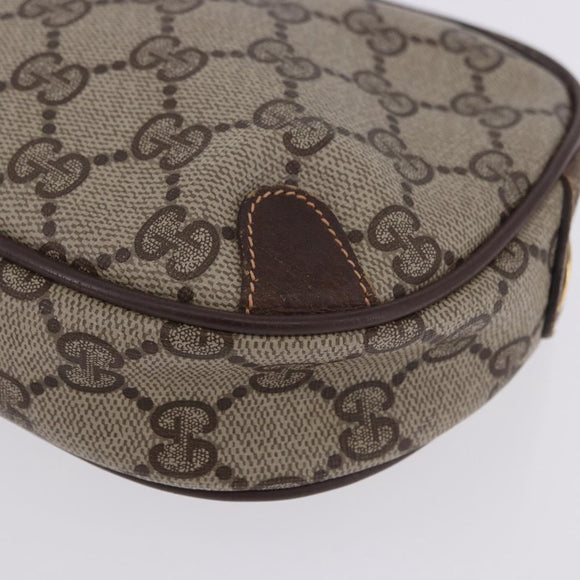 GUCCI GG Supreme Web Sherry Line Clutch Bag PVC Beige 156 02 066 Auth ti4015