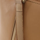 BURBERRY Hand Bag Leather Beige Gold Tone Auth ti4017-9