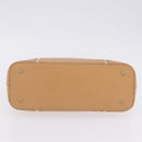 BURBERRY Hand Bag Leather Beige Gold Tone Auth ti4017-6