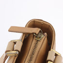 BURBERRY Hand Bag Leather Beige Gold Tone Auth ti4017-21