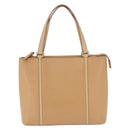 BURBERRY Hand Bag Leather Beige Gold Tone Auth ti4017-13