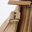BURBERRY Hand Bag Leather Beige Gold Tone Auth ti4017-11