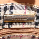 BURBERRY Hand Bag Leather Beige Gold Tone Auth ti4017-22