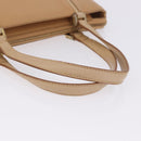 BURBERRY Hand Bag Leather Beige Gold Tone Auth ti4017-7
