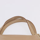 BURBERRY Hand Bag Leather Beige Gold Tone Auth ti4017-15