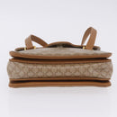 CELINE Macadam Hand Bag PVC Leather Beige Gold Tone Auth ti4018-5