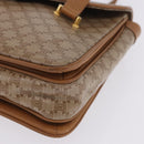 CELINE Macadam Hand Bag PVC Leather Beige Gold Tone Auth ti4018-16