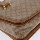 CELINE Macadam Hand Bag PVC Leather Beige Gold Tone Auth ti4018-17