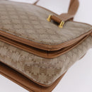 CELINE Macadam Hand Bag PVC Leather Beige Gold Tone Auth ti4018-18