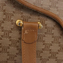 CELINE Macadam Hand Bag PVC Leather Beige Gold Tone Auth ti4018-10