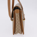 CELINE Macadam Hand Bag PVC Leather Beige Gold Tone Auth ti4018-3