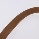 CELINE Macadam Hand Bag PVC Leather Beige Gold Tone Auth ti4018-8