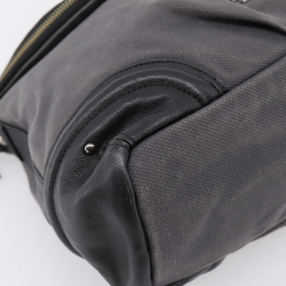 BURBERRY Shoulder Bag Canvas 2way Gray Silver Auth ti4019