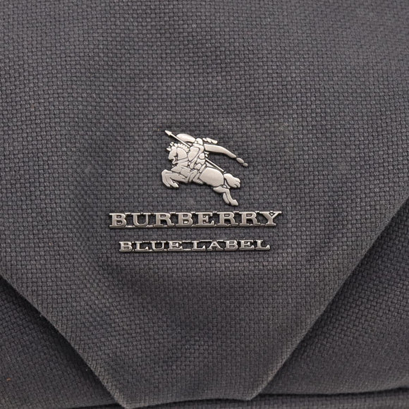 BURBERRY Shoulder Bag Canvas 2way Gray Silver Auth ti4019