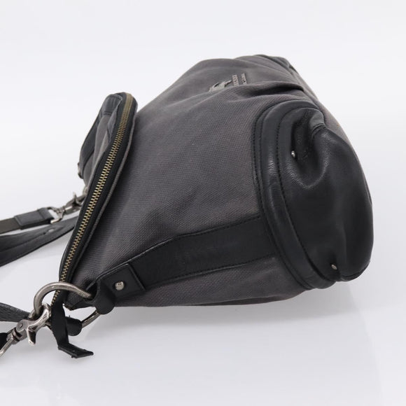 BURBERRY Shoulder Bag Canvas 2way Gray Silver Auth ti4019