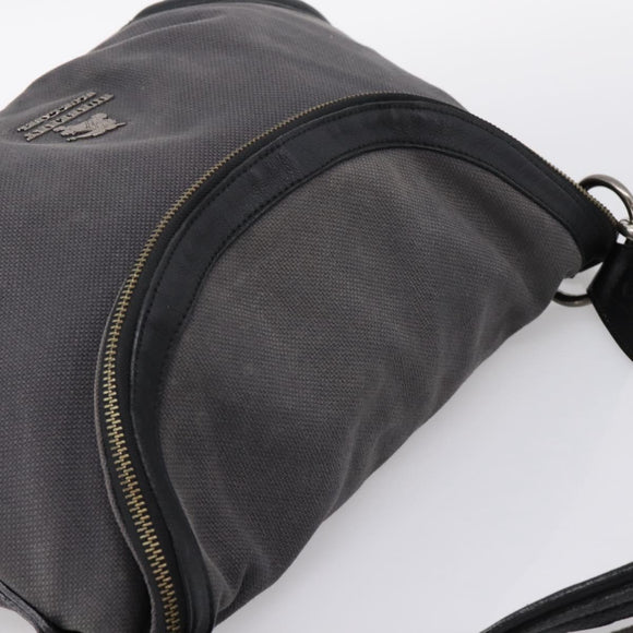 BURBERRY Shoulder Bag Canvas 2way Gray Silver Auth ti4019
