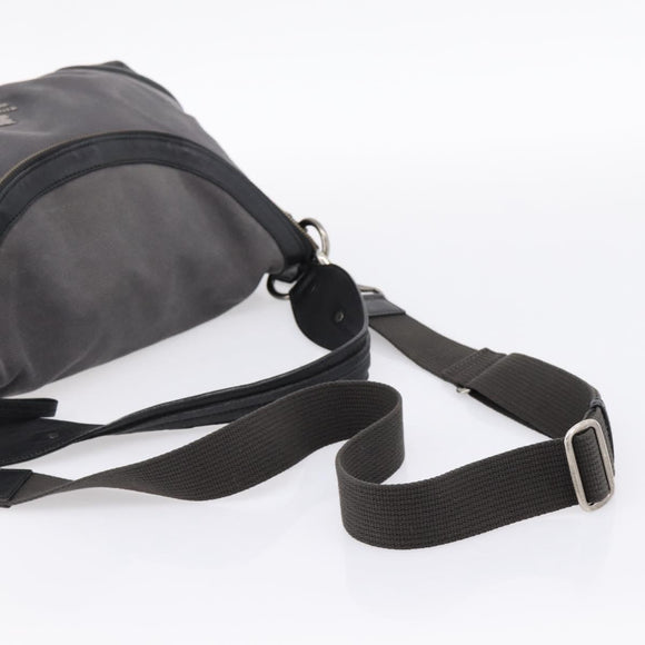 BURBERRY Shoulder Bag Canvas 2way Gray Silver Auth ti4019