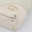 GUCCI Abbey Tote Bag Leather White Gold Tone 182492 Auth ti4020-10