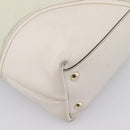 GUCCI Abbey Tote Bag Leather White Gold Tone 182492 Auth ti4020-13