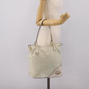 GUCCI Abbey Tote Bag Leather White Gold Tone 182492 Auth ti4020-25
