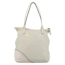 GUCCI Abbey Tote Bag Leather White Gold Tone 182492 Auth ti4020-3
