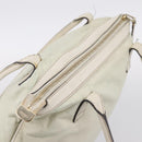 GUCCI Abbey Tote Bag Leather White Gold Tone 182492 Auth ti4020-6