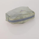 PRADA Clutch Bag Pouch Canvas Nylon 4 Set Beige Yellow Auth ti4021-11