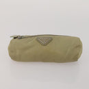 PRADA Clutch Bag Pouch Canvas Nylon 4 Set Beige Yellow Auth ti4021-14