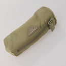 PRADA Clutch Bag Pouch Canvas Nylon 4 Set Beige Yellow Auth ti4021-17