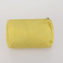 PRADA Clutch Bag Pouch Canvas Nylon 4 Set Beige Yellow Auth ti4021-21