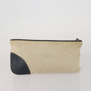 PRADA Clutch Bag Pouch Canvas Nylon 4 Set Beige Yellow Auth ti4021-3