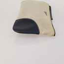 PRADA Clutch Bag Pouch Canvas Nylon 4 Set Beige Yellow Auth ti4021-4