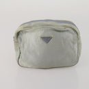 PRADA Clutch Bag Pouch Canvas Nylon 4 Set Beige Yellow Auth ti4021-8