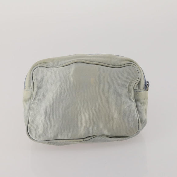 PRADA Clutch Bag Pouch Canvas Nylon 4 Set Beige Yellow Auth ti4021