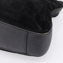 GUCCI Bamboo Hand Bag Suede 2way Black Gold Tone 001 123 1577 Auth ti4022-15