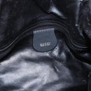 GUCCI Bamboo Hand Bag Suede 2way Black Gold Tone 001 123 1577 Auth ti4022-18