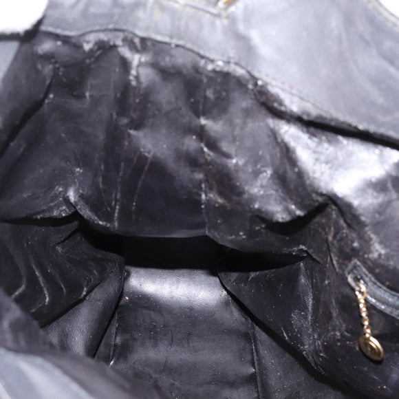GUCCI Bamboo Hand Bag Suede 2way Black Gold Tone 001 123 1577 Auth ti4022