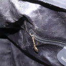 GUCCI Bamboo Hand Bag Suede 2way Black Gold Tone 001 123 1577 Auth ti4022-21