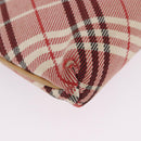 BURBERRY Nova Check Shoulder Bag Canvas 2way Red Silver Auth ti4023-9