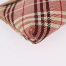 BURBERRY Nova Check Shoulder Bag Canvas 2way Red Silver Auth ti4023-17