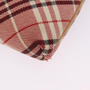 BURBERRY Nova Check Shoulder Bag Canvas 2way Red Silver Auth ti4023-18