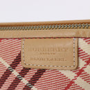 BURBERRY Nova Check Shoulder Bag Canvas 2way Red Silver Auth ti4023-19