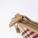 BURBERRY Nova Check Shoulder Bag Canvas 2way Red Silver Auth ti4023-20