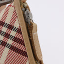 BURBERRY Nova Check Shoulder Bag Canvas 2way Red Silver Auth ti4023-10