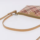 BURBERRY Nova Check Shoulder Bag Canvas 2way Red Silver Auth ti4023-7