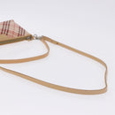 BURBERRY Nova Check Shoulder Bag Canvas 2way Red Silver Auth ti4023-8